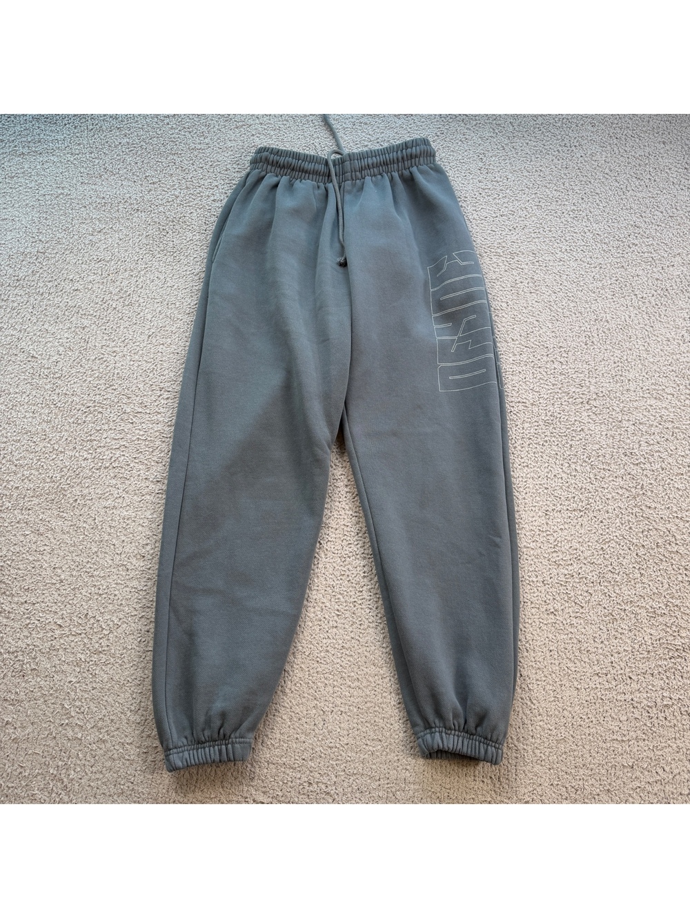 DFYNE Recharge Washed Joggers Mens Small Slate Gray Oversized Graphic Sweatpants
